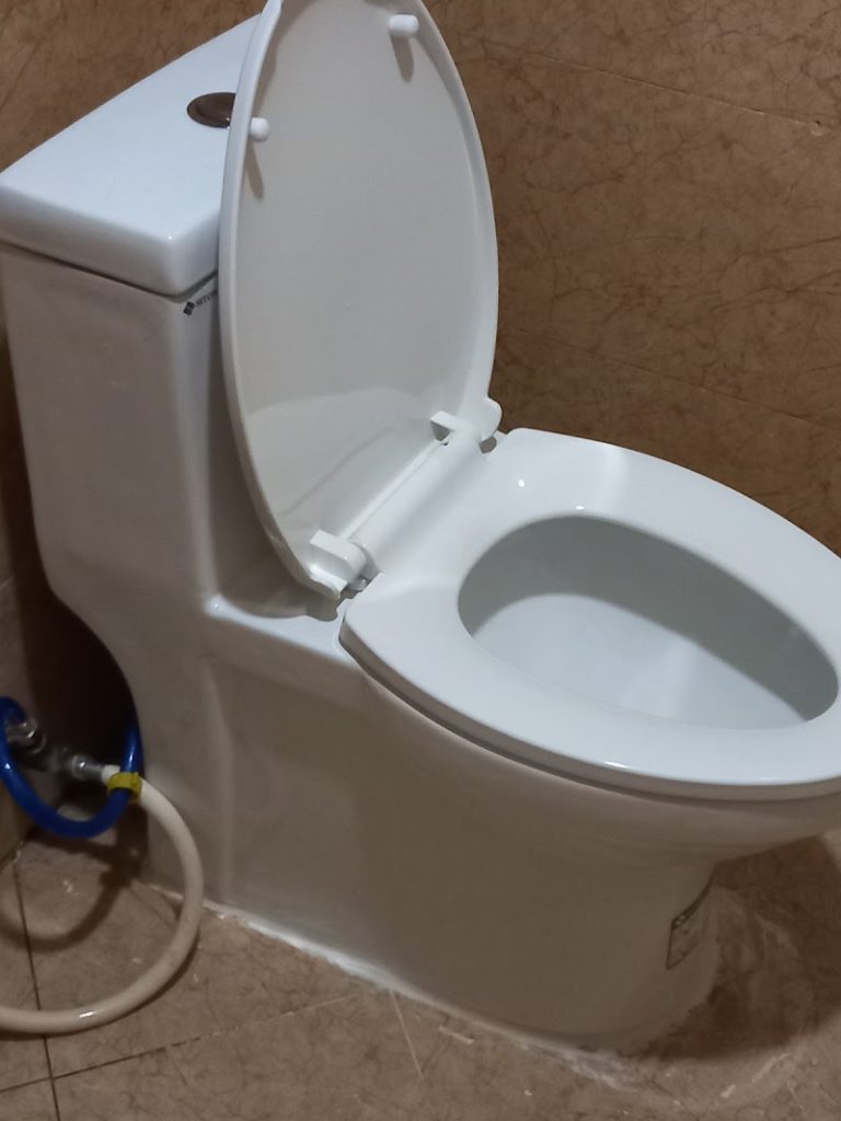 Thợ sửa bồn cầu bị tắc và chảy nước thái tông
